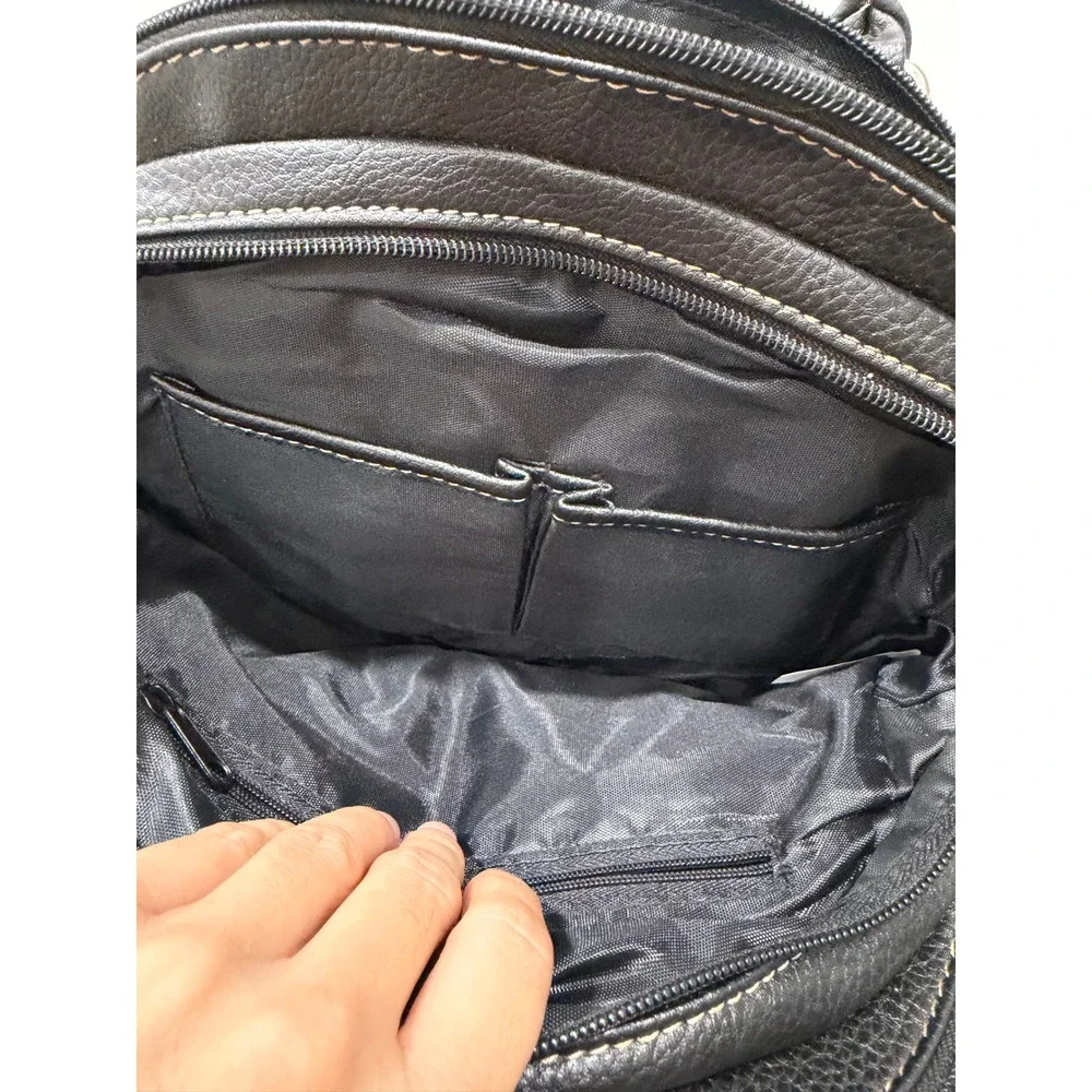 KOLTOV Black‎ Faux Leather Satchel Handbag Shoulder Bag Purse